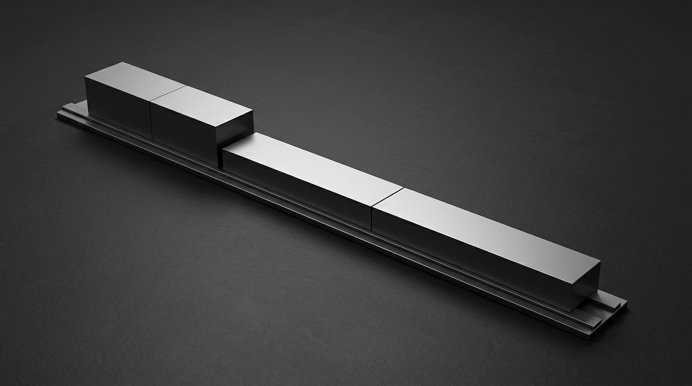 A single long horizontal bar representing an asset's design life, with a short supported segment near the start and a long unsupported segment covered by compensating controls