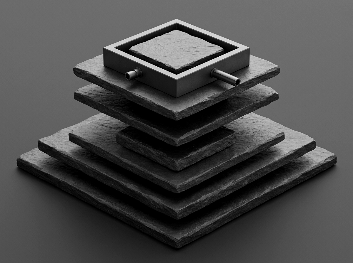 A Purdue-model layered stack with an out-of-support device enclosed in a tightly bounded zone, a single firewall choke point on the conduit, and a monitoring tap