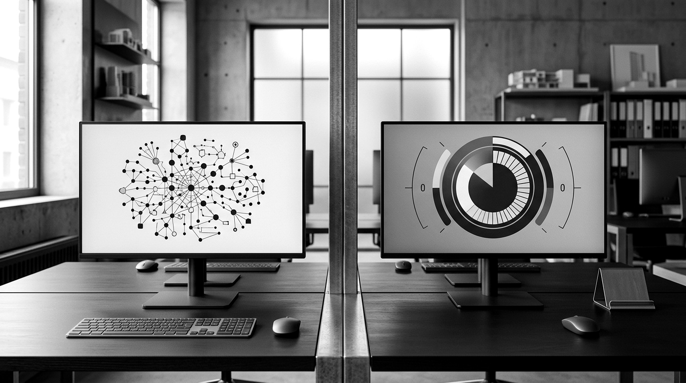 A component vendor's PSIRT dashboard on one monitor showing a confirmed exploited vulnerability, and on the second monitor an OEM inbox with a 24-hour countdown, a firm boundary line drawn between the two desks